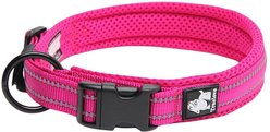 Chai's Choice Comfort Cushion 3M Polyester Reflective Dog Collar, Fuchsia, Medium: 15.7 to 17.7-in neck, 4/5-in wide