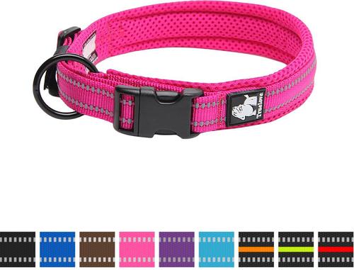 Show full view: Chai's Choice Comfort Cushion 3M Polyester Reflective Dog Collar, Fuchsia, Medium: 15.7 to 17.7-in neck, 4/5-in wide slide 3 of 6