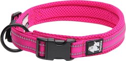 Chai's Choice Comfort Cushion 3M Polyester Reflective Dog Collar, Fuchsia, Small: 13.8 to 15.7-in neck, 4/5-in wide
