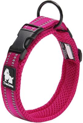 Show full view: Chai's Choice Comfort Cushion 3M Polyester Reflective Dog Collar, Fuchsia, X-Large: 19.7 to 21.7-in neck, 1-in wide slide 2 of 6