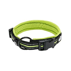 Chai's Choice Comfort Cushion 3M Polyester Reflective Dog Collar, Lemon Lime, Large: 17.7 to 19.7-in neck, 4/5-in wide