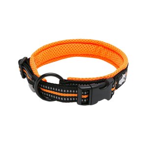 Chai's Choice Comfort Cushion 3M Polyester Reflective Dog Collar, Orange, Large: 17.7 to 19.7-in neck, 4/5-in wide
