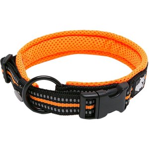 Chai's Choice Comfort Cushion 3M Polyester Reflective Dog Collar, Orange, Medium: 15.7 to 17.7-in neck, 4/5-in wide