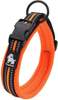 Show full view: Chai's Choice Comfort Cushion 3M Polyester Reflective Dog Collar, Orange, Medium: 15.7 to 17.7-in neck, 4/5-in wide slide 2 of 6