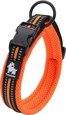 Show full view: Chai's Choice Comfort Cushion 3M Polyester Reflective Dog Collar, Orange, X-Small: 11.8 to 13.8-in neck, 3/5-in wide slide 2 of 6