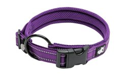 Chai's Choice Comfort Cushion 3M Polyester Reflective Dog Collar, Purple, Large: 17.7 to 19.7-in neck, 4/5-in wide