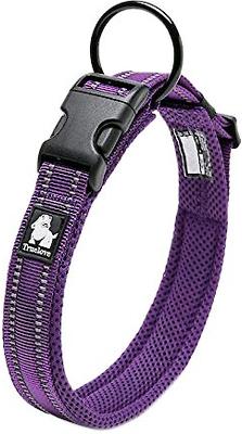 Show full view: Chai's Choice Comfort Cushion 3M Polyester Reflective Dog Collar, Purple, Medium: 15.7 to 17.7-in neck, 4/5-in wide slide 3 of 7