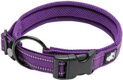 Chai's Choice Comfort Cushion 3M Polyester Reflective Dog Collar, Purple, Small: 13.8 to 15.7-in neck, 4/5-in wide
