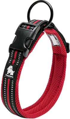 Show full view: Chai's Choice Comfort Cushion 3M Polyester Reflective Dog Collar, Red, Medium: 15.7 to 17.7-in neck, 4/5-in wide slide 2 of 6