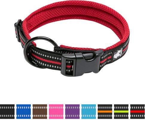 Show full view: Chai's Choice Comfort Cushion 3M Polyester Reflective Dog Collar, Red, X-Small: 11.8 to 13.8-in neck, 3/5-in wide slide 3 of 6