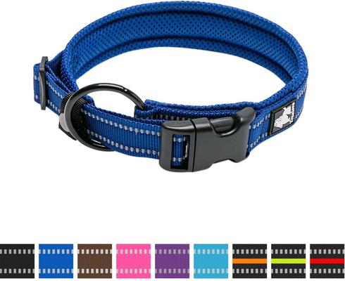 Show full view: Chai's Choice Comfort Cushion 3M Polyester Reflective Dog Collar, Royal Blue, Medium: 15.7 to 17.7-in neck, 4/5-in wide slide 4 of 7