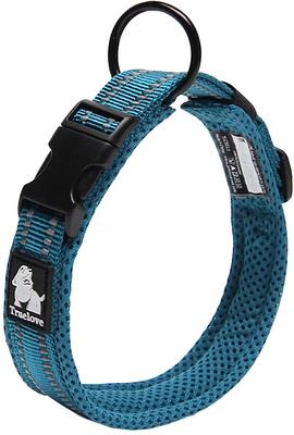 Show full view: Chai's Choice Comfort Cushion 3M Polyester Reflective Dog Collar, Teal Blue, Large: 17.7 to 19.7-in neck, 4/5-in wide slide 2 of 6