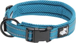Chai's Choice Comfort Cushion 3M Polyester Reflective Dog Collar, Teal Blue, Medium: 15.7 to 17.7-in neck, 4/5-in wide