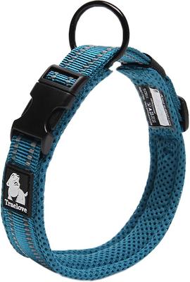 Show full view: Chai's Choice Comfort Cushion 3M Polyester Reflective Dog Collar, Teal Blue, Small: 13.8 to 15.7-in neck, 4/5-in wide slide 2 of 6