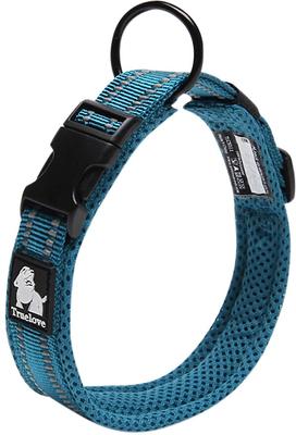 Show full view: Chai's Choice Comfort Cushion 3M Polyester Reflective Dog Collar, Teal Blue, X-Large: 19.7 to 21.7-in neck, 1-in wide slide 2 of 6