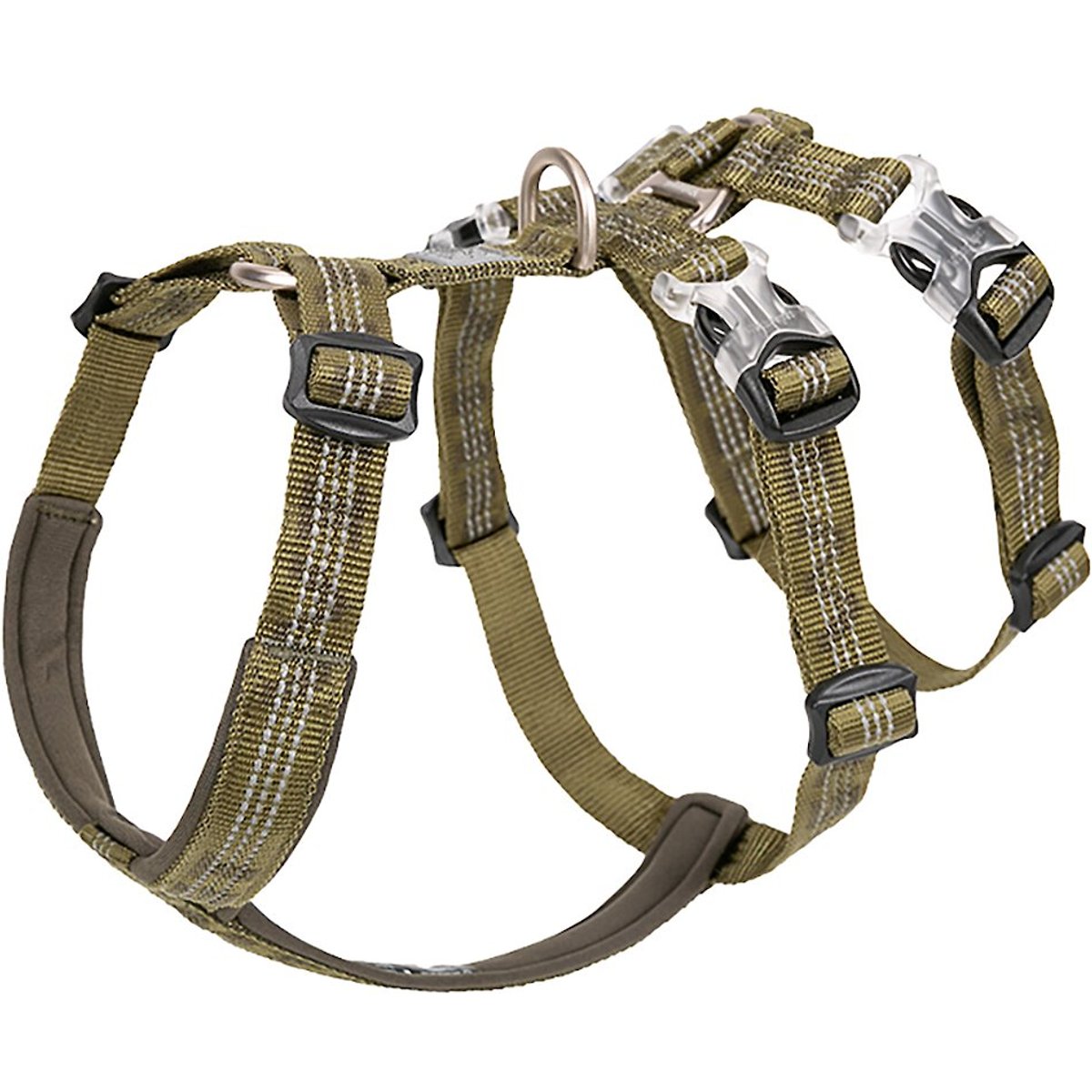 Chai's Choice Double H Trail Runner Polyester Reflective No Pull Dog Harness, Army Green, X-Small: 12 to 16-in chest