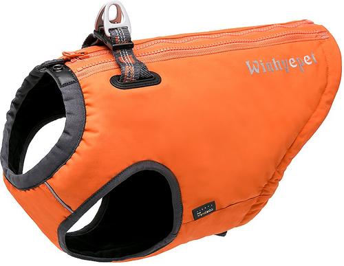 Show full view: Chai's Choice High-Performance Foul Weather Waterproof Polyester Reflective Back Clip Dog Harness, Orange, Medium: 20.5 to 24-in chest slide 1 of 8