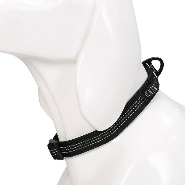 Show full view: Chai's Choice Outdoor Adventure 3M Polyester Reflective Dog Collar, Black, Large: 17.7 to 25.6-in neck, 1-in wide slide 3 of 6