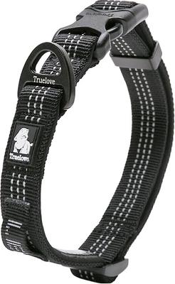 Show full view: Chai's Choice Outdoor Adventure 3M Polyester Reflective Dog Collar, Black, Medium: 13.8 to 19.7-in neck, 4/5-in wide slide 2 of 6