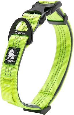 Show full view: Chai's Choice Outdoor Adventure 3M Polyester Reflective Dog Collar, Neon Yellow, Large: 17.7 to 25.6-in neck, 1-in wide slide 3 of 7