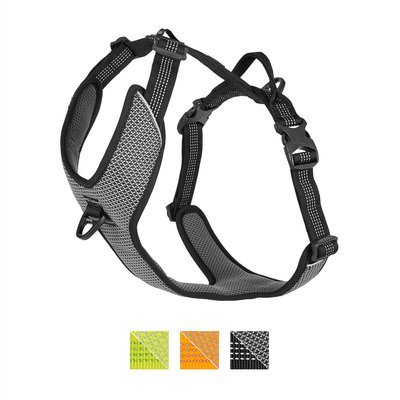 Chai's Choice Chai's Choice Outdoor Explorer No-Pull 3M Polyester Reflective Dual Clip Dog Harness, Black, Large: 27 to 32.5-in chest