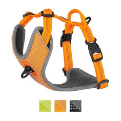 Chai's Choice Outdoor Explorer No-Pull 3M Polyester Reflective Dual Clip Dog Harness, Orange, X-Small: 15 to 18-in chest