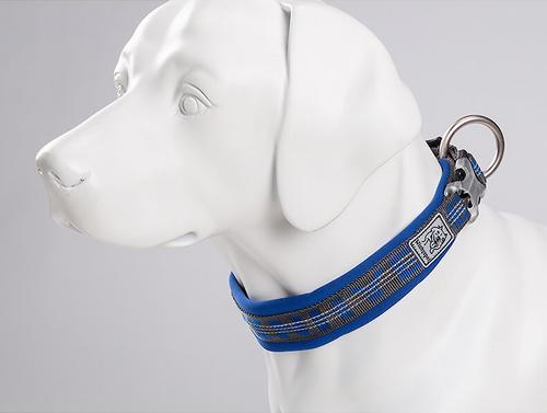 Show full view: Chai's Choice Premium Dog Collar, Royal Blue & Gray, XX-Large slide 2 of 8