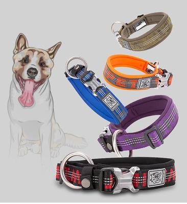 Show full view: Chai's Choice Premium Dog Collar, Royal Blue & Gray, XX-Large slide 6 of 8