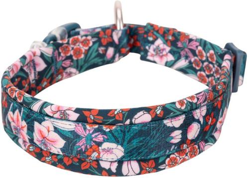 Show full view: Chai's Choice Premium Floral Dog Collar, Blue, Medium slide 3 of 7