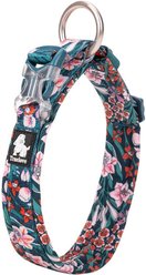 Chai's Choice Premium Floral Dog Collar, Blue, Small