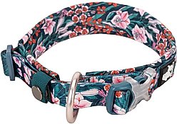 Chai's Choice Premium Floral Dog Collar, Blue, Small slide 2 of 6
