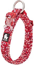 Chai's Choice Premium Floral Dog Collar, Red, Medium