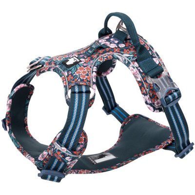 Chai's Choice Chai's Choice Premium Floral Dog Harness, Blue, Small