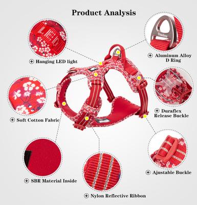 Show full view: Chai's Choice Premium Floral Dog Harness, Blue, Small slide 7 of 13