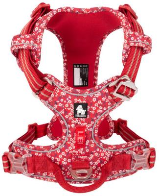 Show full view: Chai's Choice Premium Floral Dog Harness, Red, Small slide 2 of 12
