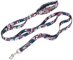 Chai's Choice Premium Floral Training Dog Leash, Floral Blue, Large