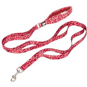 Chai's Choice Premium Floral Training Dog Leash, Floral Red, Large