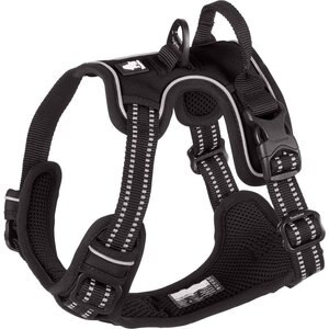 Chai's Choice Premium Outdoor Adventure 3M Polyester Reflective Front Clip Dog Harness, Black, Small: 17 to 22-in chest