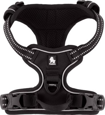 Show full view: Chai's Choice Premium Outdoor Adventure 3M Polyester Reflective Front Clip Dog Harness, Black, Small: 17 to 22-in chest slide 7 of 13