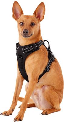 Show full view: Chai's Choice Premium Outdoor Adventure 3M Polyester Reflective Front Clip Dog Harness, Black, X-Small: 13 to 17-in chest slide 3 of 12