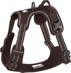 Chai's Choice Premium Outdoor Adventure 3M Polyester Reflective Front Clip Dog Harness, Chocolate, Large: 27 to 32-in chest