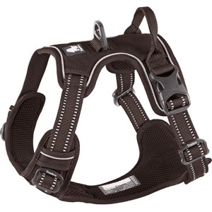 Chai's Choice Premium Outdoor Adventure 3M Polyester Reflective Front Clip Dog Harness, Chocolate, Medium: 22 to 27-in chest