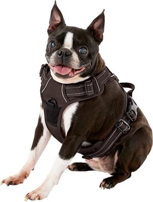 Show full view: Chai's Choice Premium Outdoor Adventure 3M Polyester Reflective Front Clip Dog Harness, Chocolate, Medium: 22 to 27-in chest slide 3 of 12