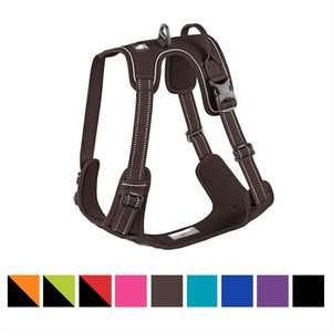 Chai's Choice Premium Outdoor Adventure 3M Polyester Reflective Front Clip Dog Harness, Chocolate, X-Large: 32 to 42-in chest