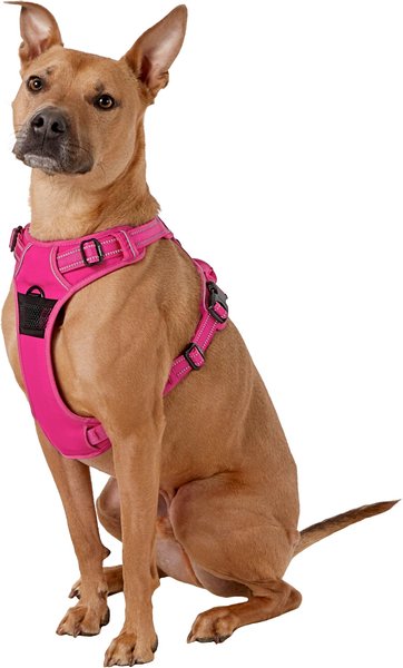Show full view: Chai's Choice Premium Outdoor Adventure 3M Polyester Reflective Front Clip Dog Harness, Fuchsia, Large: 27 to 32-in chest slide 3 of 12