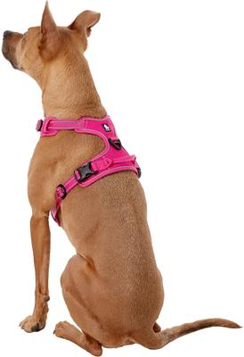 Show full view: Chai's Choice Premium Outdoor Adventure 3M Polyester Reflective Front Clip Dog Harness, Fuchsia, Large: 27 to 32-in chest slide 5 of 13