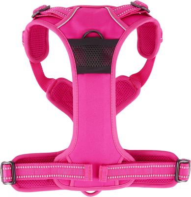 Show full view: Chai's Choice Premium Outdoor Adventure 3M Polyester Reflective Front Clip Dog Harness, Fuchsia, Large: 27 to 32-in chest slide 8 of 13