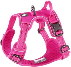 Chai's Choice Premium Outdoor Adventure 3M Polyester Reflective Front Clip Dog Harness, Fuchsia, Medium: 22 to 27-in chest