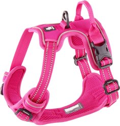 Chai's Choice Premium Outdoor Adventure 3M Polyester Reflective Front Clip Dog Harness, Fuchsia, Small: 17 to 22-in chest