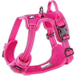 Chai's Choice Premium Outdoor Adventure 3M Polyester Reflective Front Clip Dog Harness, Fuchsia, Small: 17 to 22-in chest